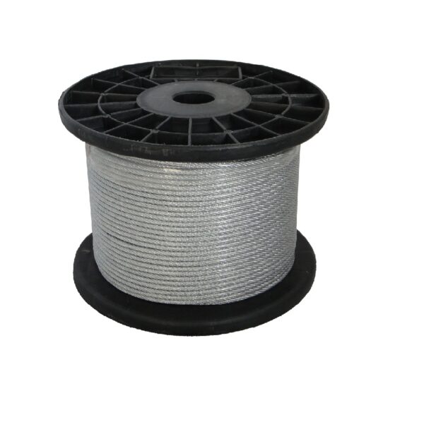 Cabo de Aço Galvanizado Revestido em PVC Cristal Construção 6x7 + AF 1/8 – 3,2 mm Rolo com 100 m